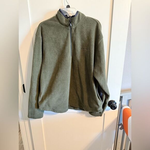 Men's Olive Green Half-Zip Sweater - Picture 1 of 6